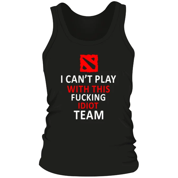 Мужская майка I cant play with this fucking idiot team 12012