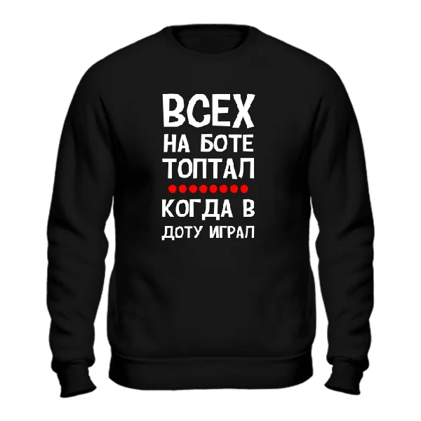 Мужской свитшот Всех на Боте топтал когда в Доту играл 12025
